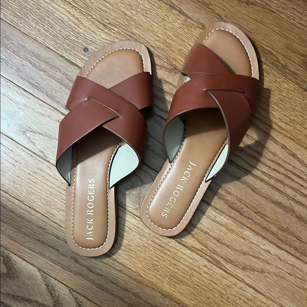 Jack Rogers Women's Brown Sandals worn once size 8